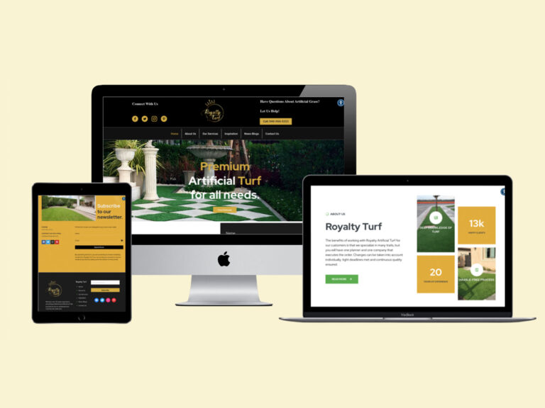 Royalty Turf (Website, Website Hosting, Branding and Advertising)